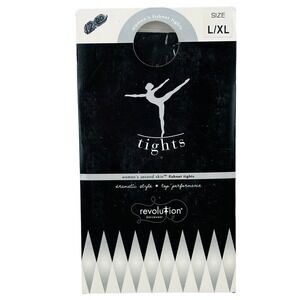 Revolution DanceWear Women's L/XL Fishnet‎ Tights Black Second Skin Style 1081